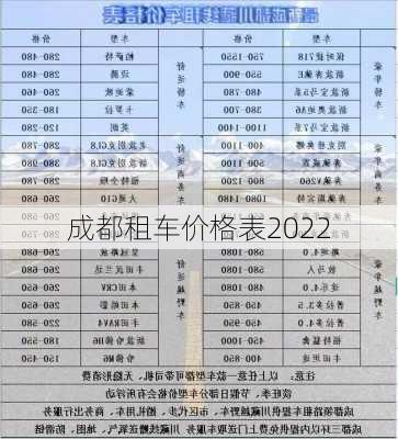 成都租车价格表2022