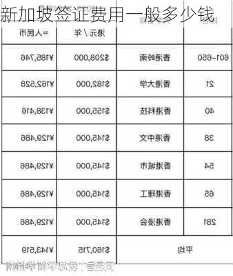 新加坡签证费用一般多少钱