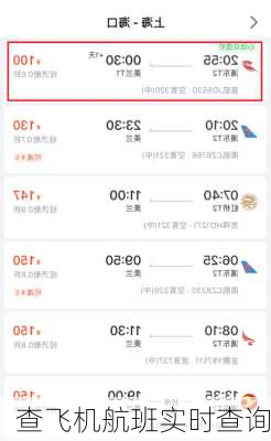 查飞机航班实时查询