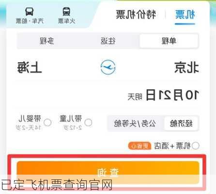已定飞机票查询官网