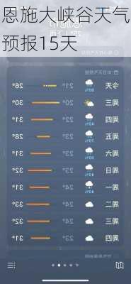 恩施大峡谷天气预报15天