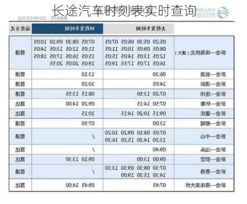 长途汽车时刻表实时查询