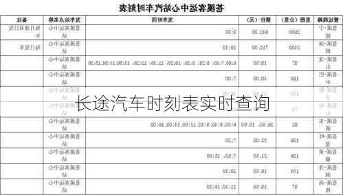 长途汽车时刻表实时查询