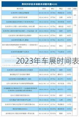 2023年车展时间表