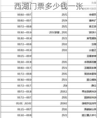 西湖门票多少钱一张