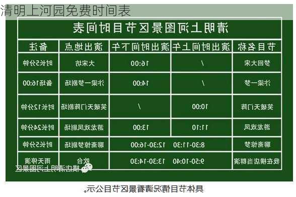 清明上河园免费时间表