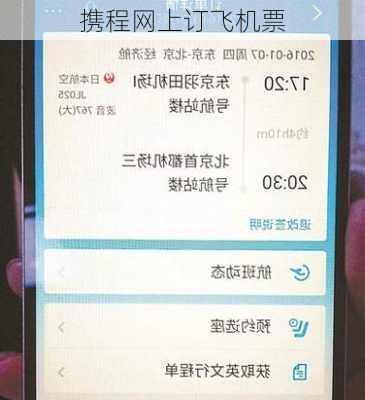 携程网上订飞机票