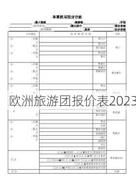 欧洲旅游团报价表2023