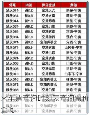 火车票查询时刻表查询票价查询